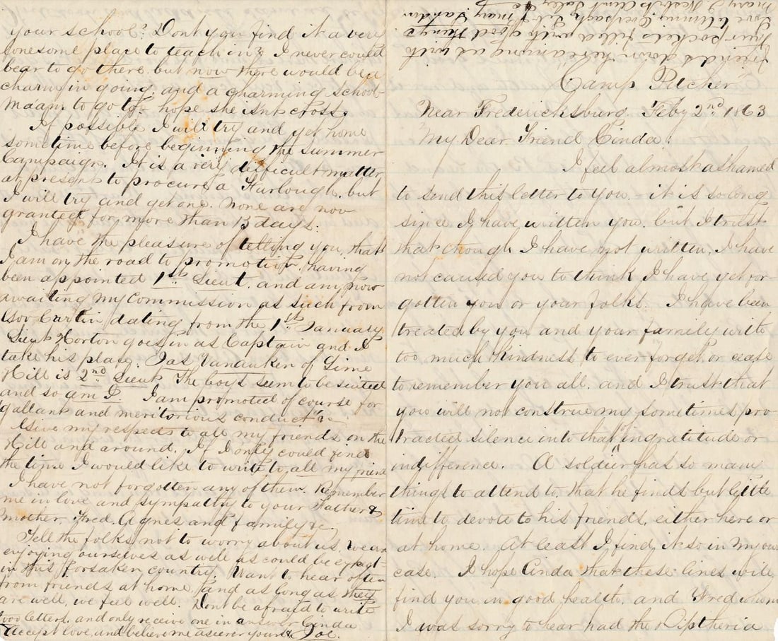 1863 Joseph A. Hurst, Mud March letter & others (1 of 20)