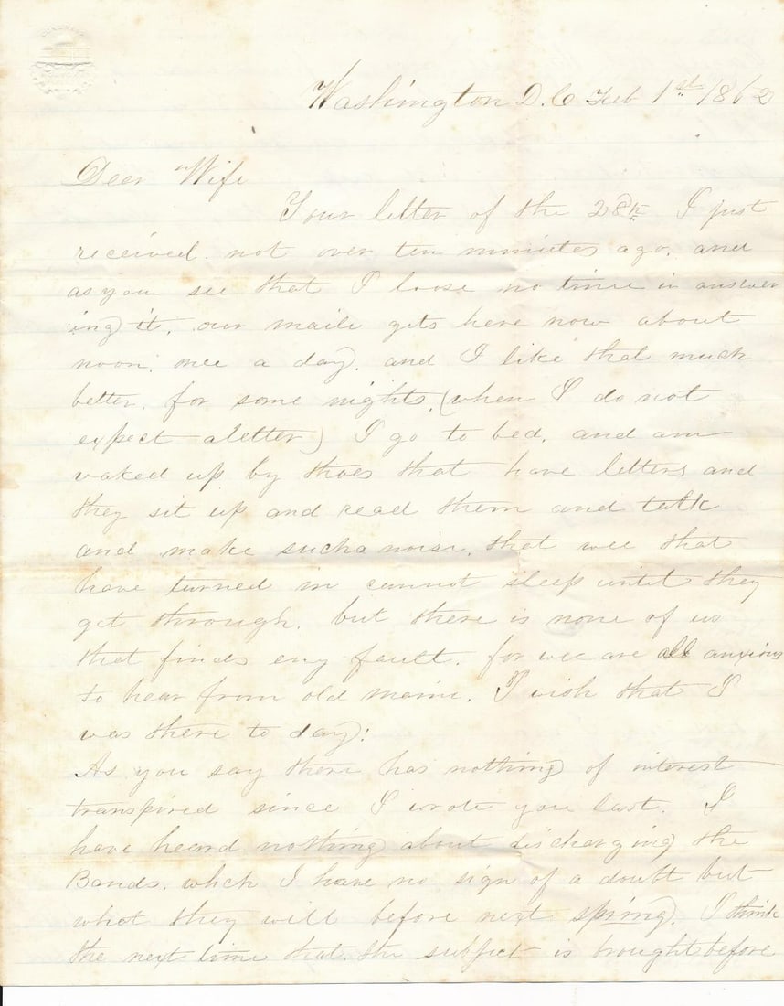 Henry C. Long ME 11th Maine Inf. Musician letters (1 of 12)