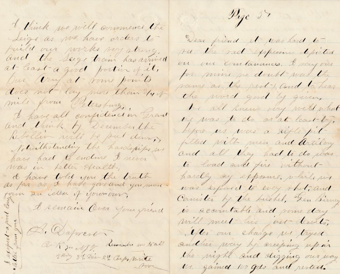 Augustus DeForrest New Jersey 7th Infantry -battles (1 of 8)