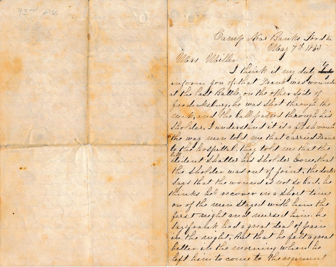 1st L. Joseph Houck 93rd PA Vols. - Salem Church (1 of 7)