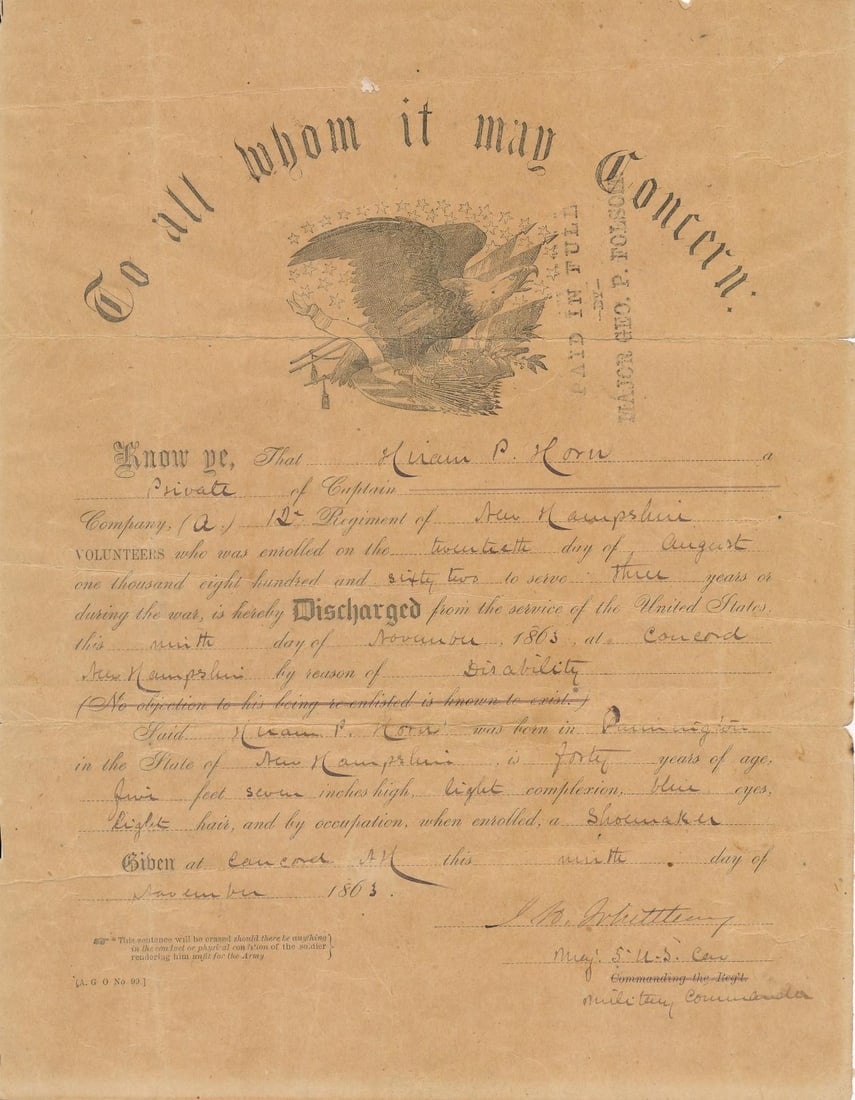 Discharge docs, United Confederate Vets letters etc. (1 of 18)