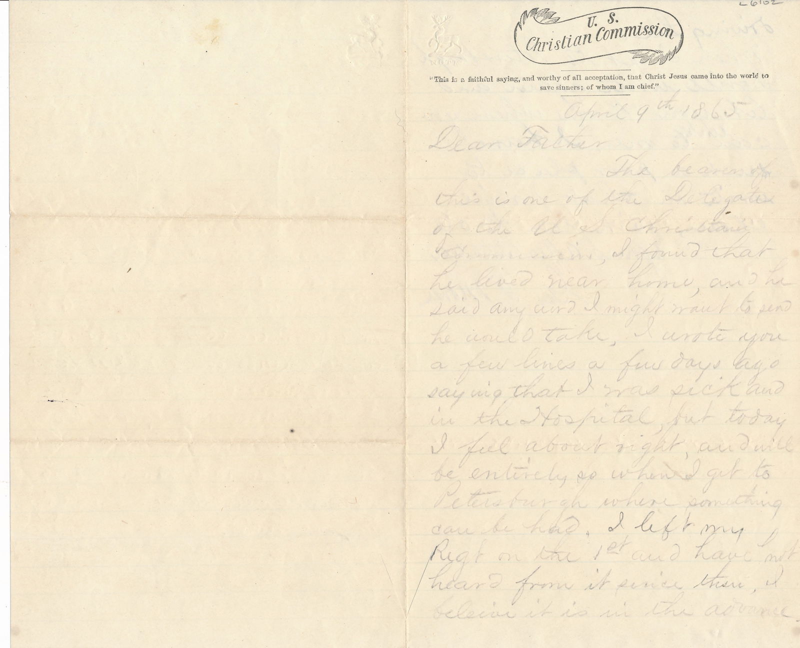 Pvt. George Morse letter day Lee surrendered (1 of 20)