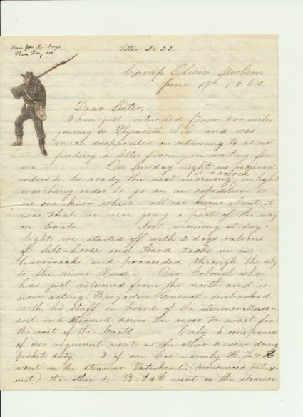 Soldier's letters with Art, Sketches & Map (1 of 8)