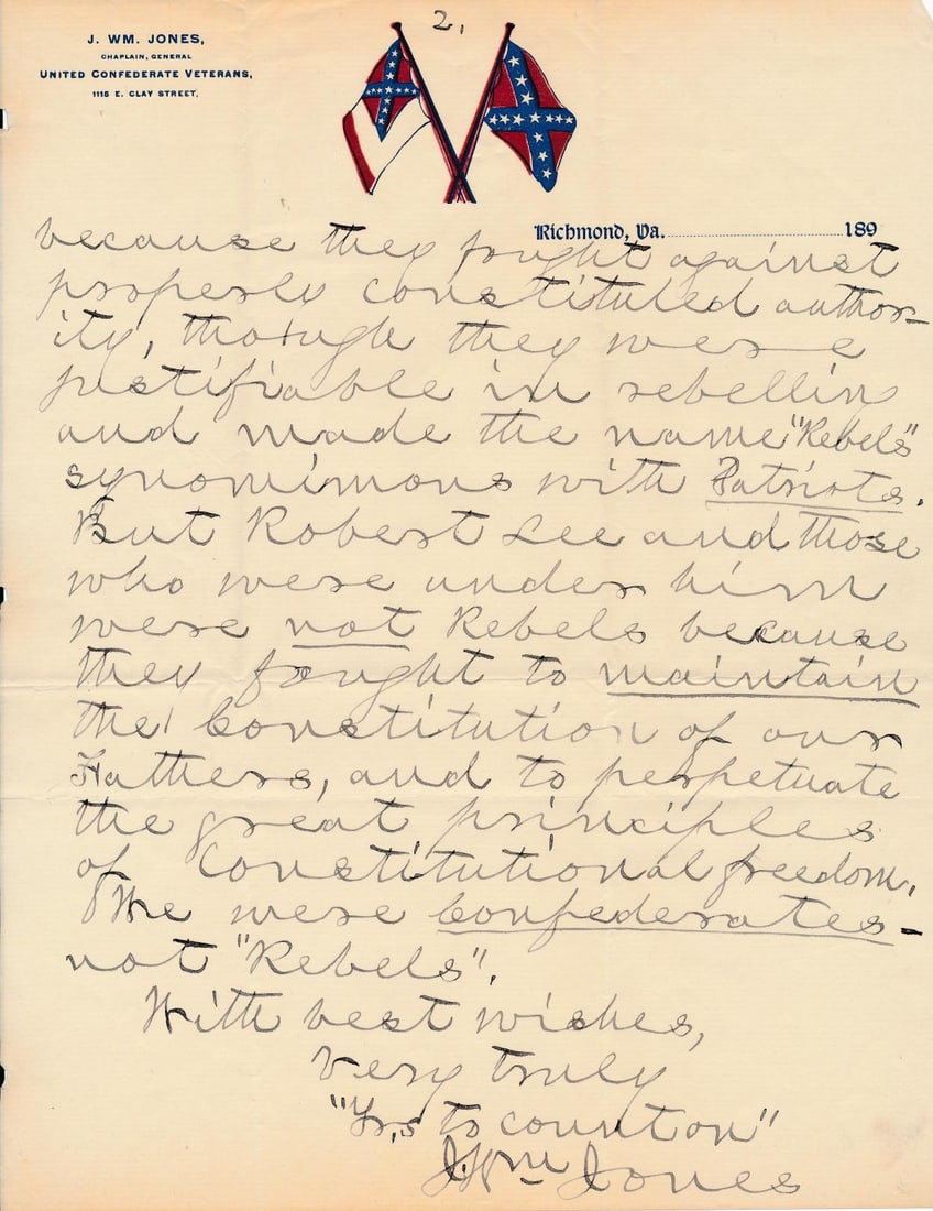 Letters from Chaplains: Post-war Confederate, etc. (1 of 20)