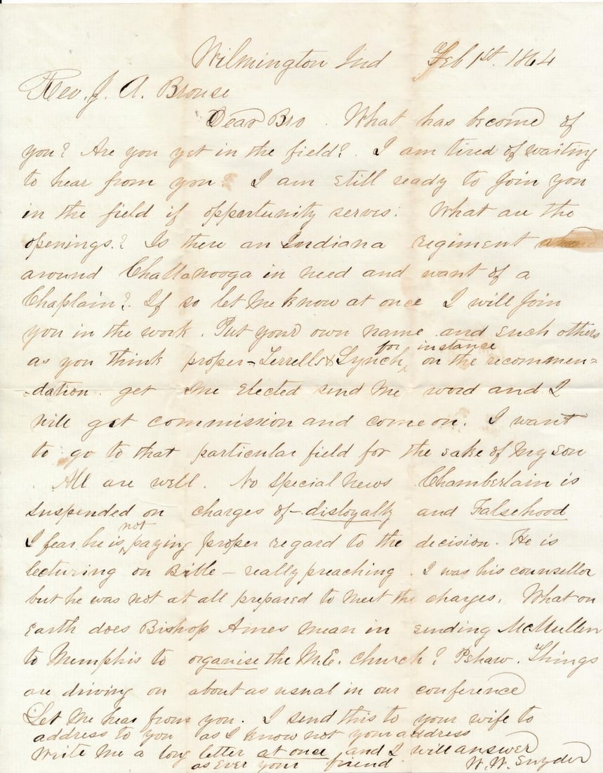 Letters from Chaplains: Post-war Confederate, etc. - 5