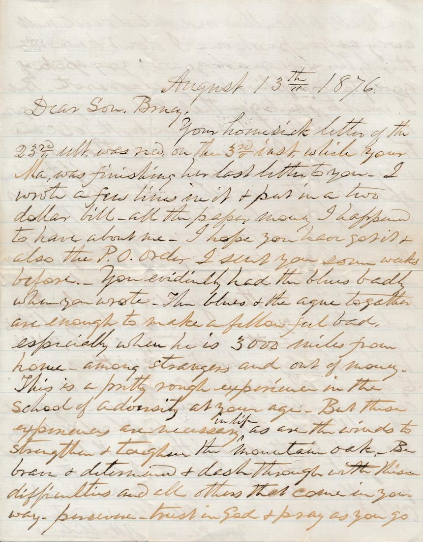 Post-war General Milroy letter to son, etc. (1 of 20)