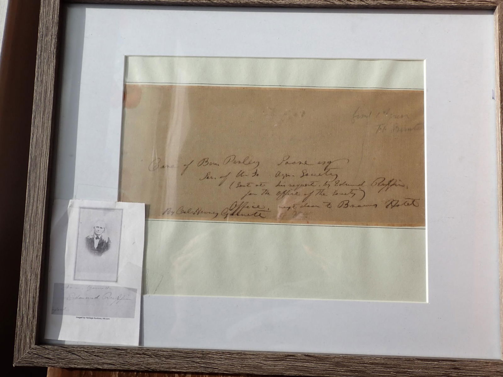 1850's autograph Edmund Ruffin on parchment (1 of 8)
