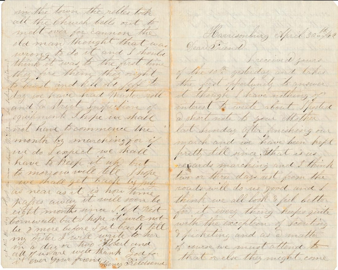 Henry Friedson I Co. Connecticut 5th Infantry: Suffered Severe Leg Wound that Required Amputation on 8/9/1862. Died of his Wounds on 8/18/1862.