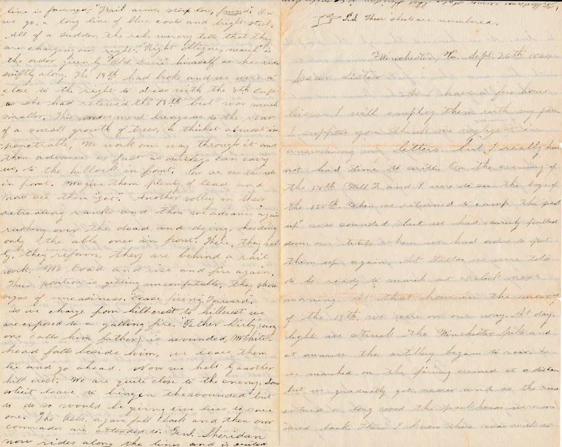 William Cochlin Co. E. PA 49th Infantry Letter (1 of 8)