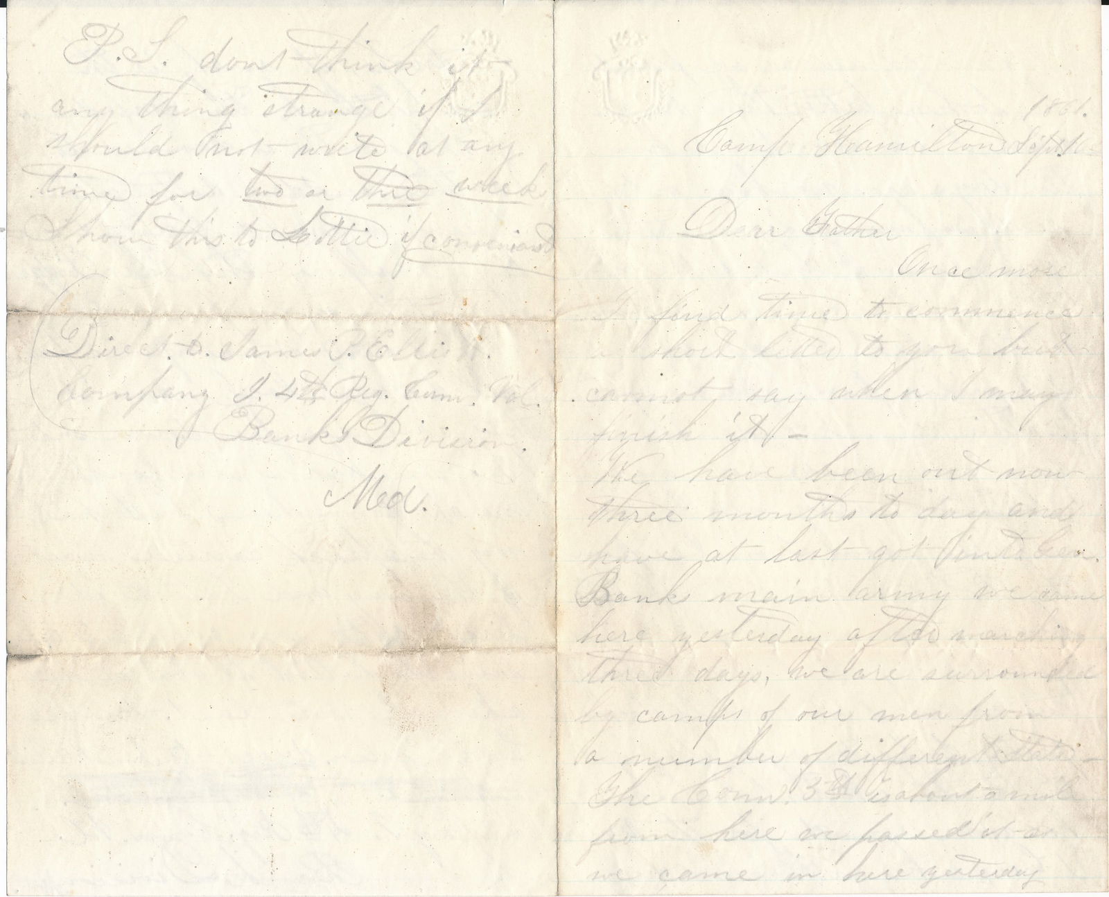 James P. Elliot CT 1st Heavy Artillery: From Waterbury, Connecticut. Enlisted as Private and ended career as 2nd Lieutenant