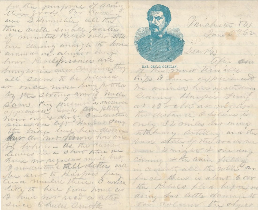 Maj. William Anderson 2nd PA Cavalry Letter (1 of 6)