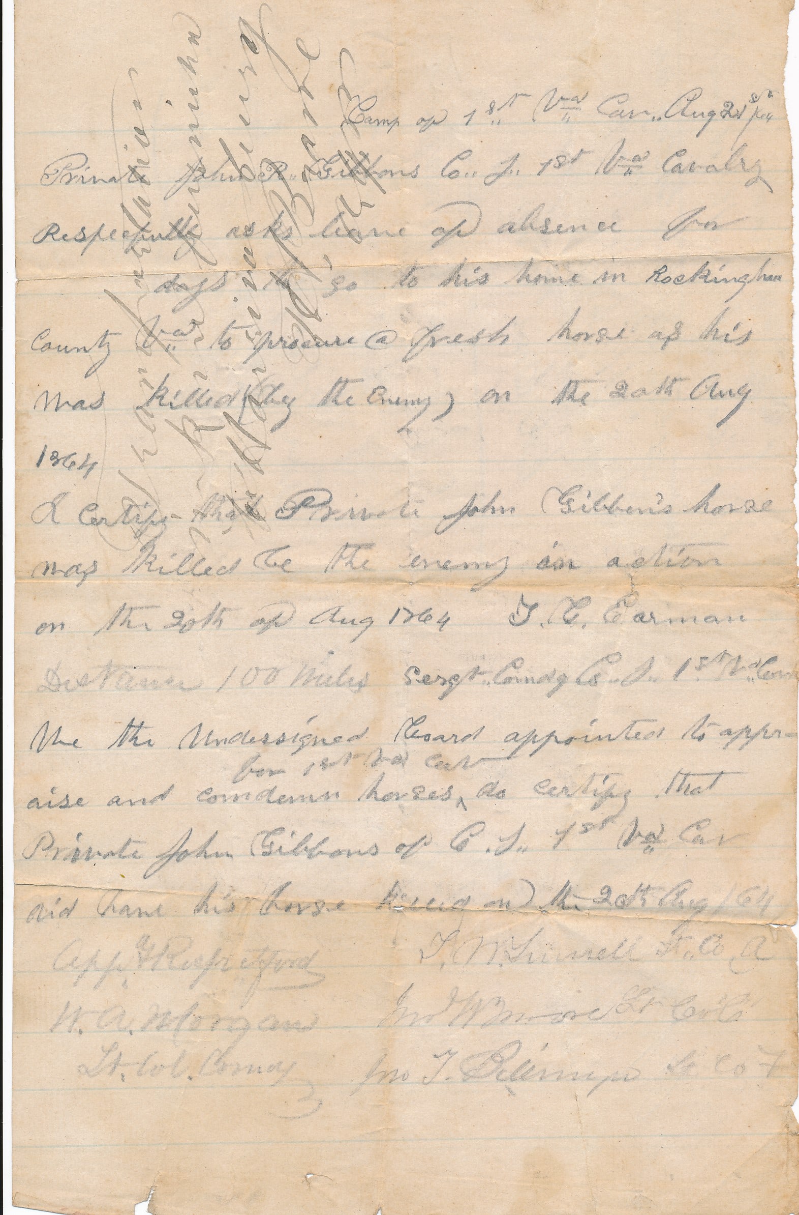 Thomas Taylor Mumford 1st Lieutenant & others Co. G Virginia 2nd Cavalry (1 of 2)