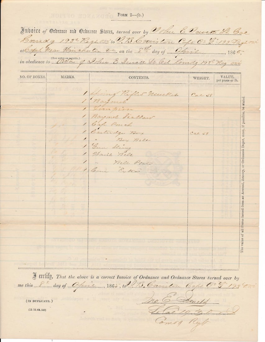 Captain James B. Creviston Ohio Document - 12