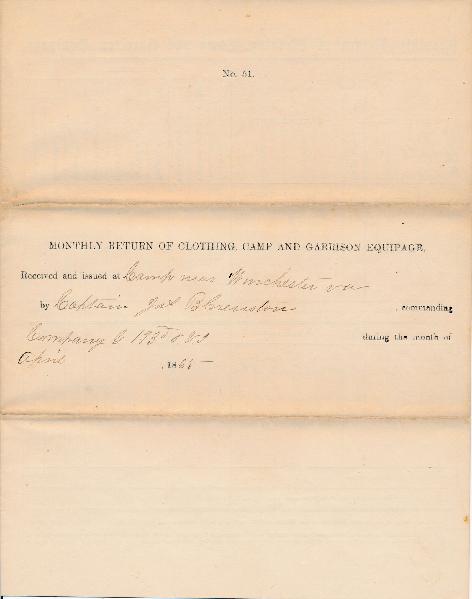 Captain James B. Creviston Ohio Document (1 of 13)