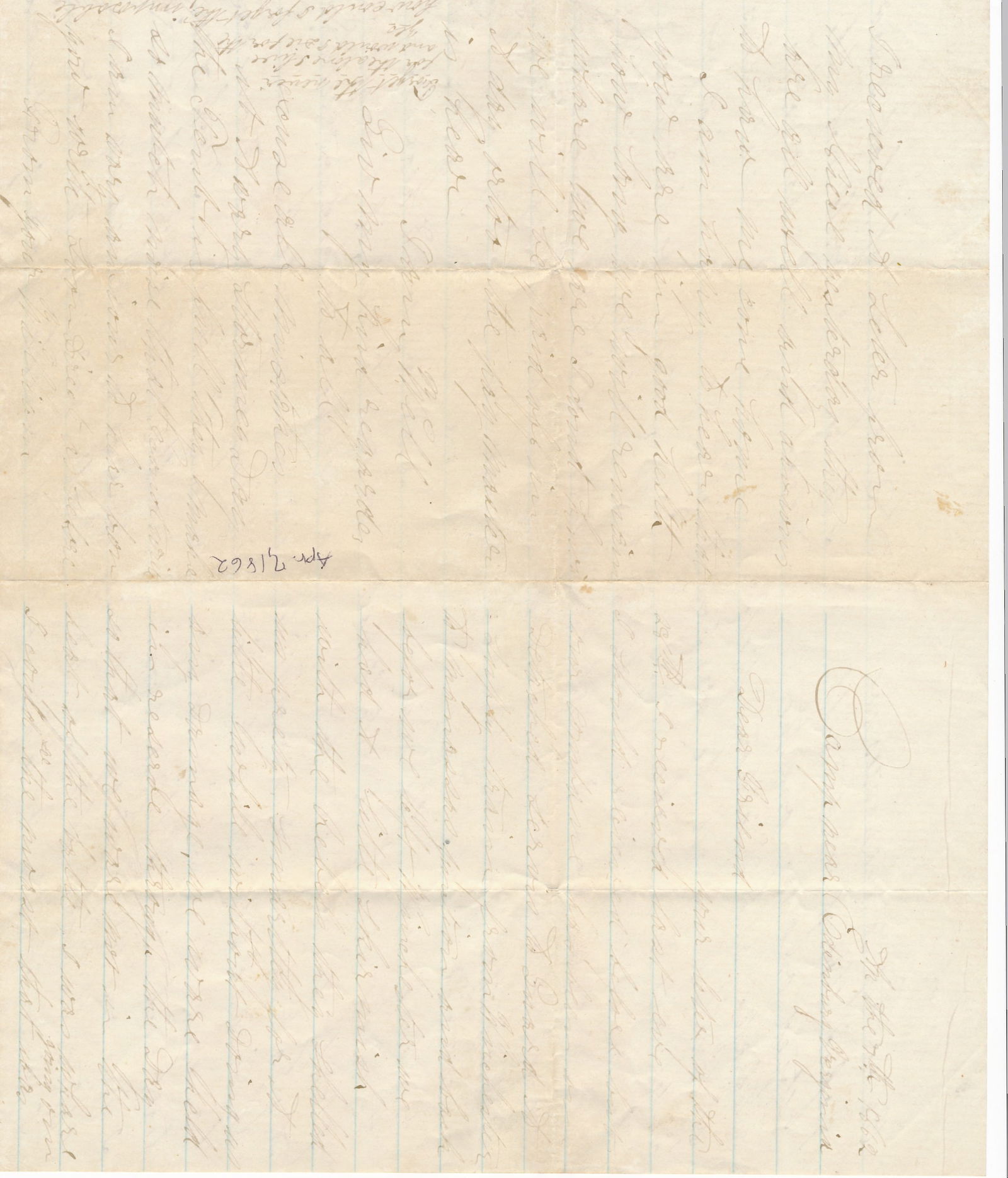 Edinburg, VA Camp letter describes Horror of War (1 of 3)