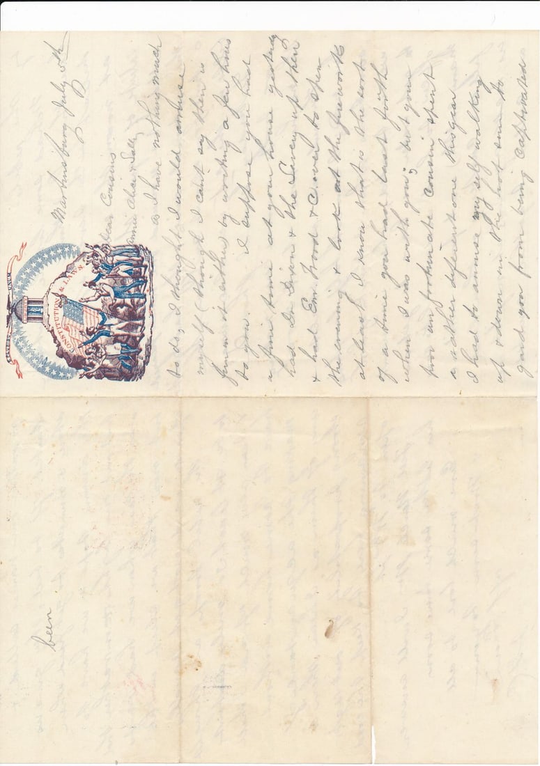 Letter from Martinsburg July 5th Patriotic Letterhead (1 of 2)