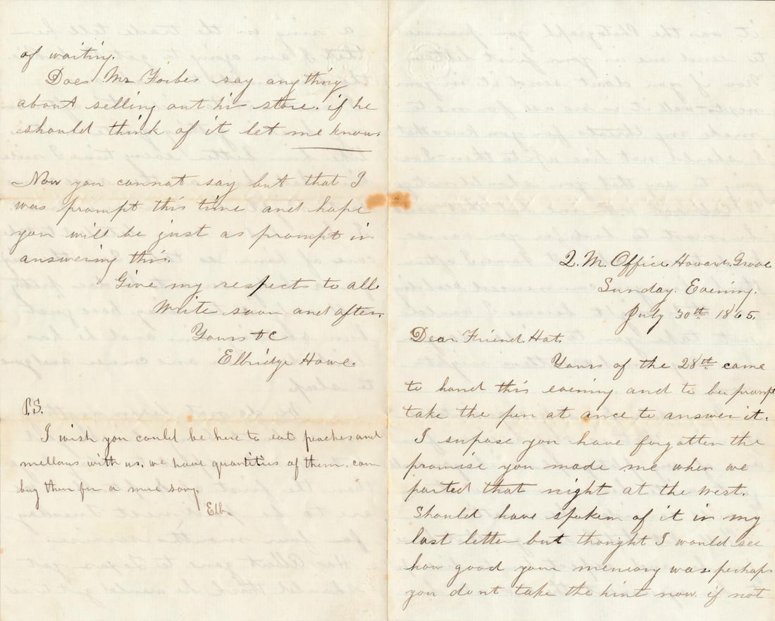 Massachusetts Letters: Fort McHenry Prisoner, etc. (1 of 12)