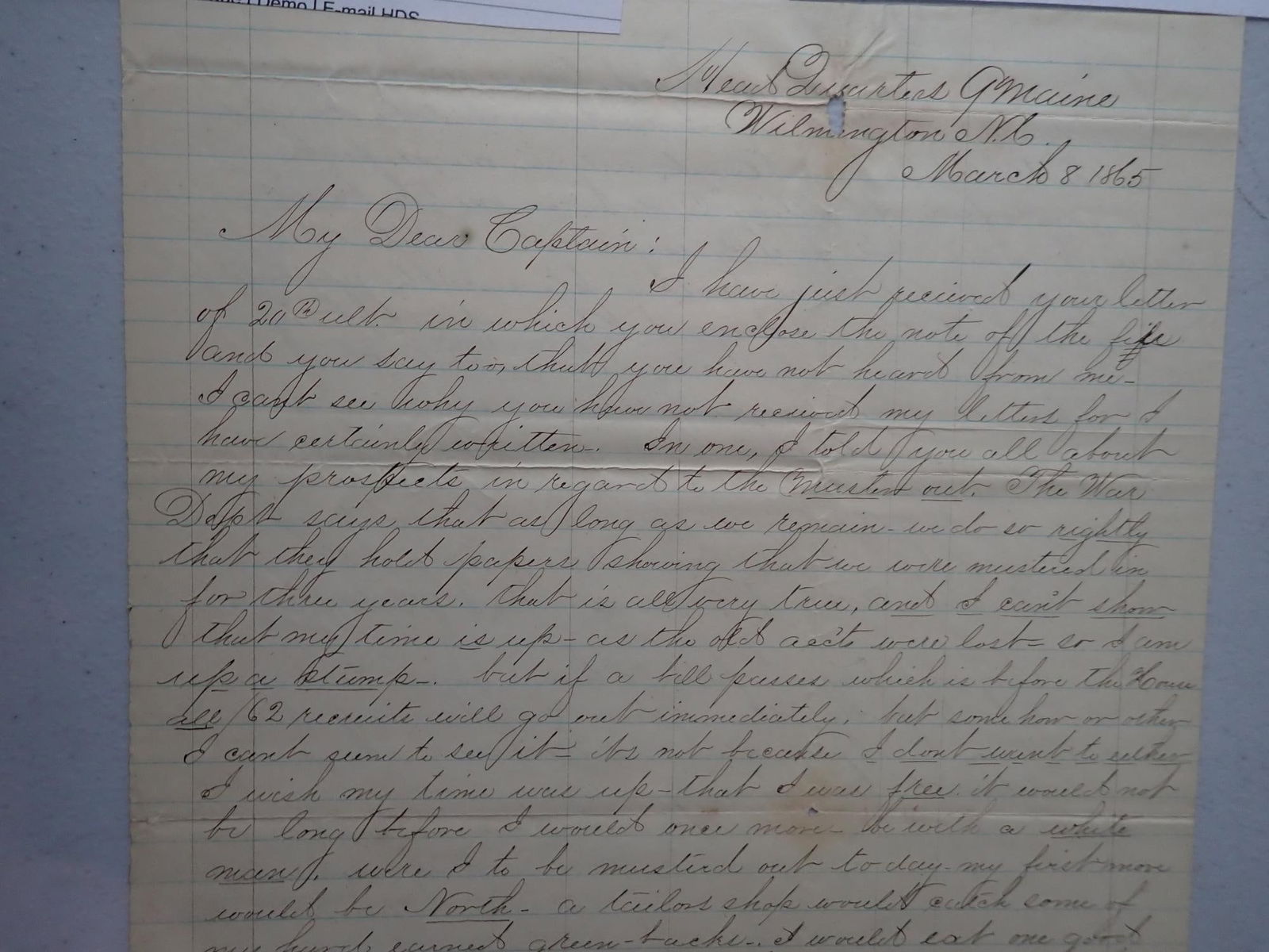 Laroy Tinkam on Hammond Gen. Hospital letterhead (1 of 19)