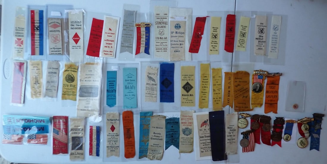 Michigan regimental, GAR ribbons and medals: Infantry, Cavalry, and GAR