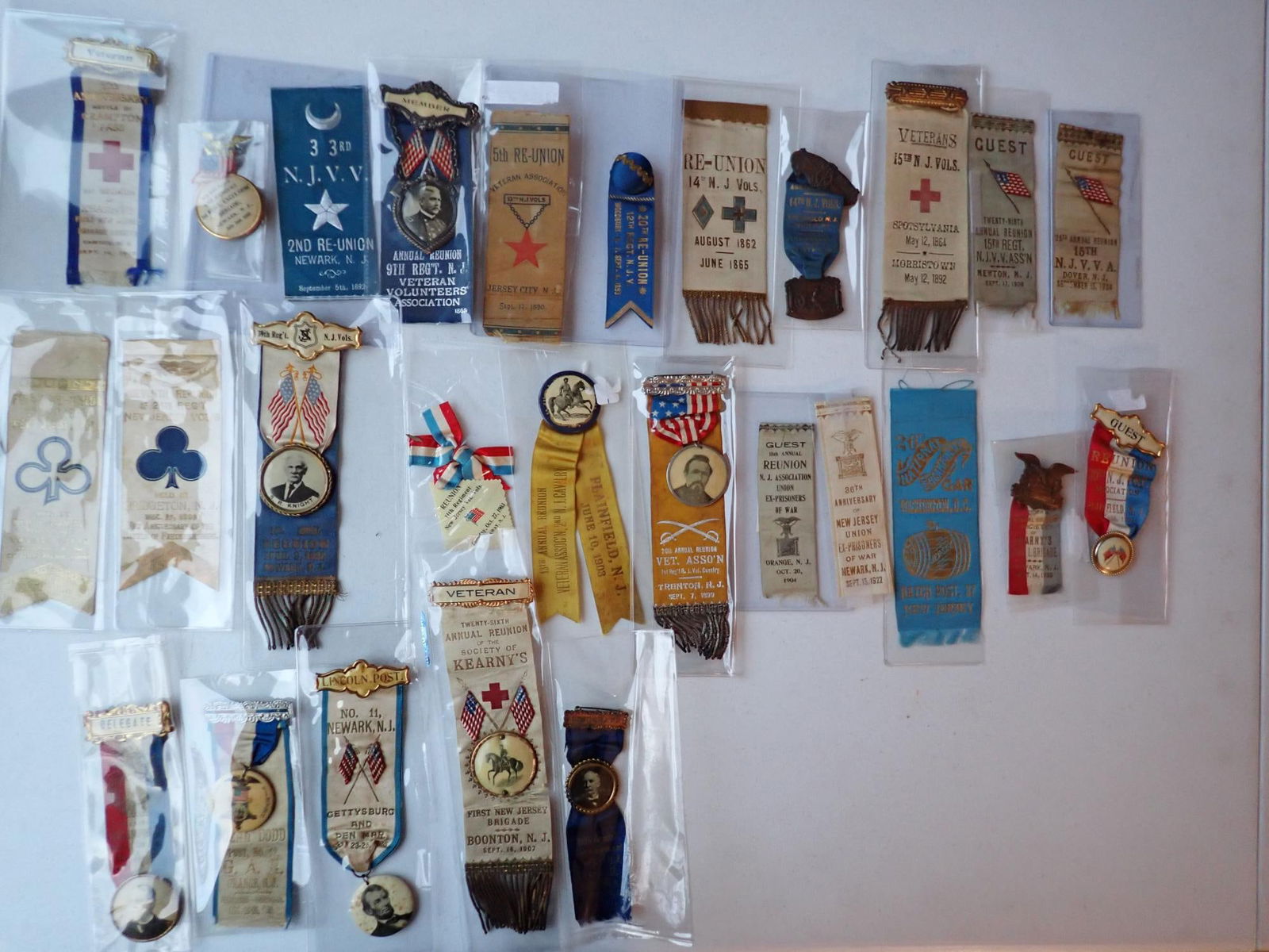 New Jersey regimental, GAR ribbons and medals (1 of 14)