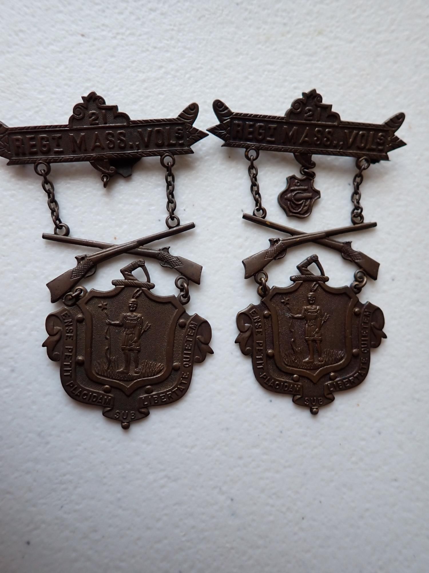 Two Massachusetts 21st Regiment Badges (1 of 6)