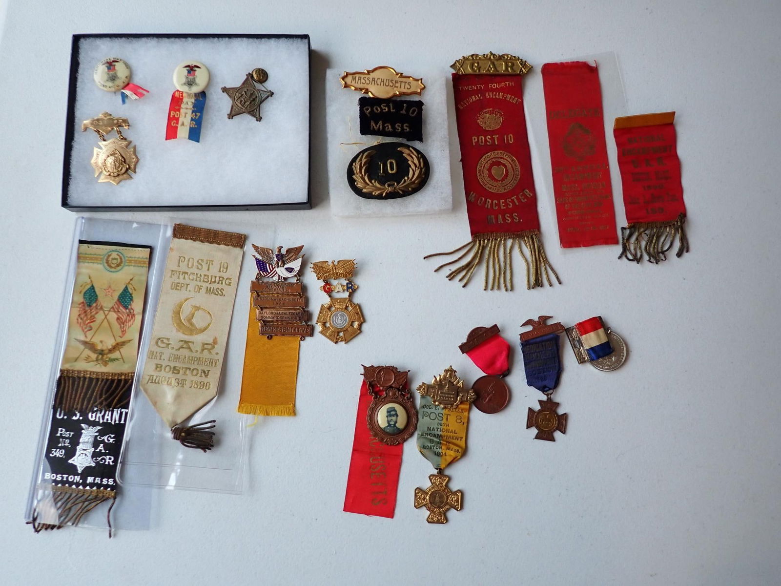 Haverhill, Worcester, & other GAR Post memorabilia: Buttons, patches, etc.