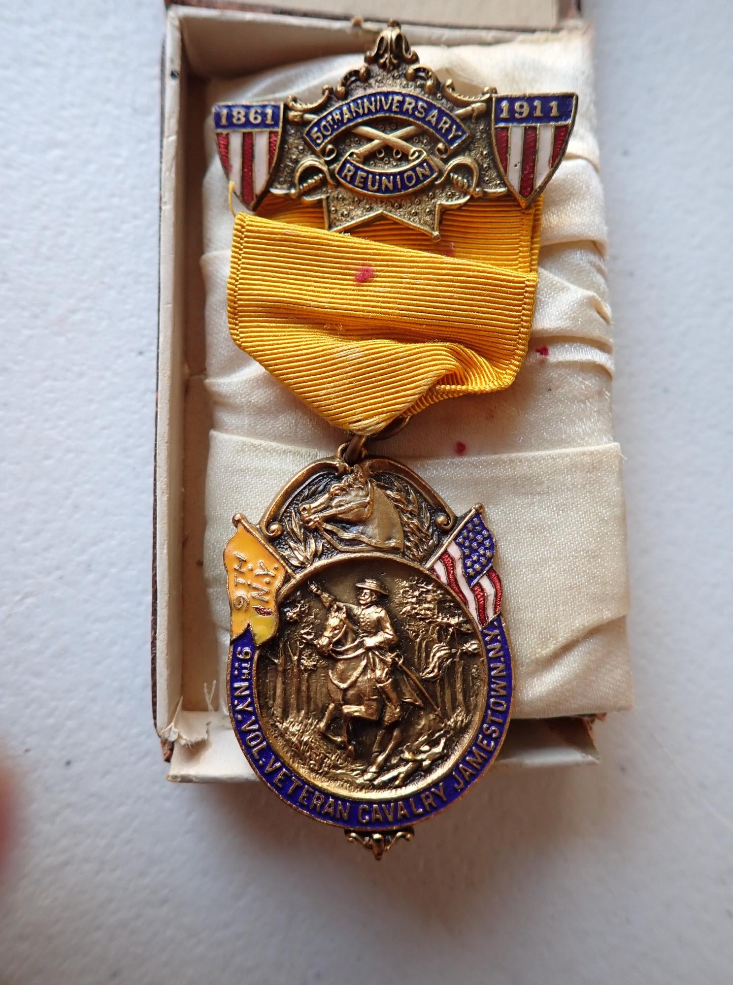 9th New York Cavalry 50th Anniversary Medal in box (1 of 4)