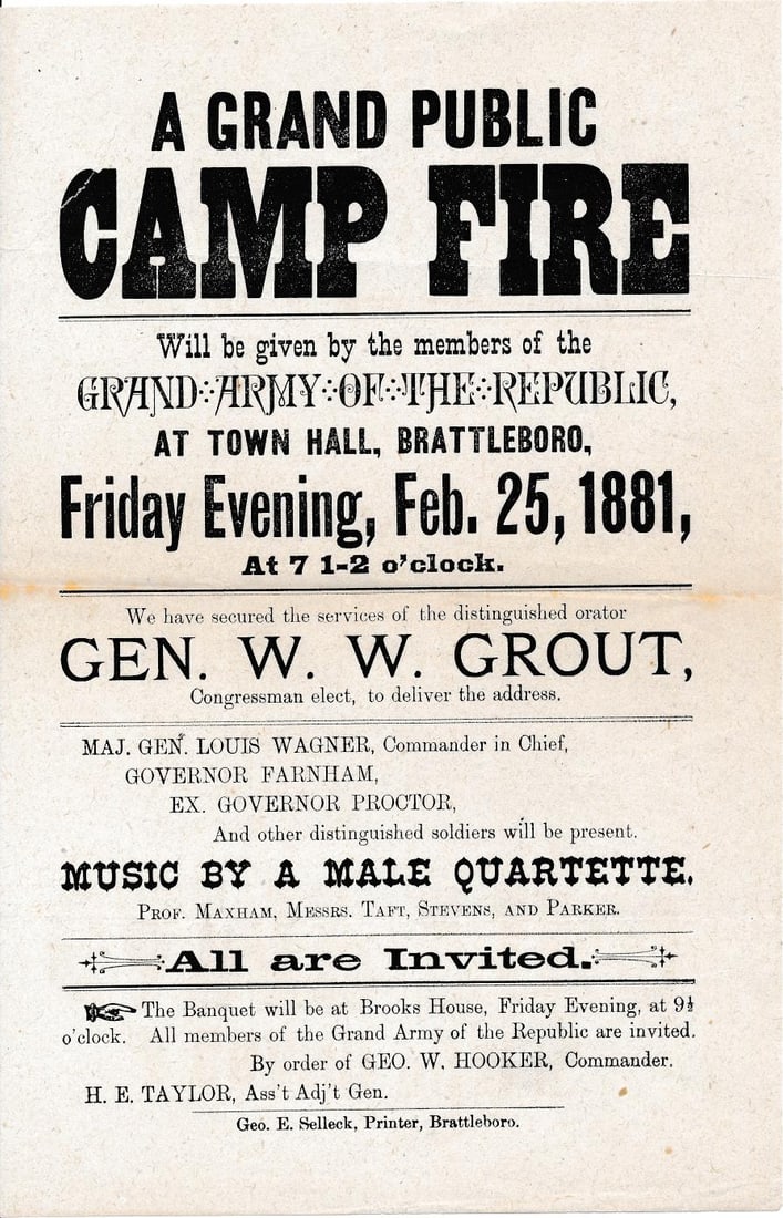 New England GAR Broadsides & other memorabilia (1 of 19)