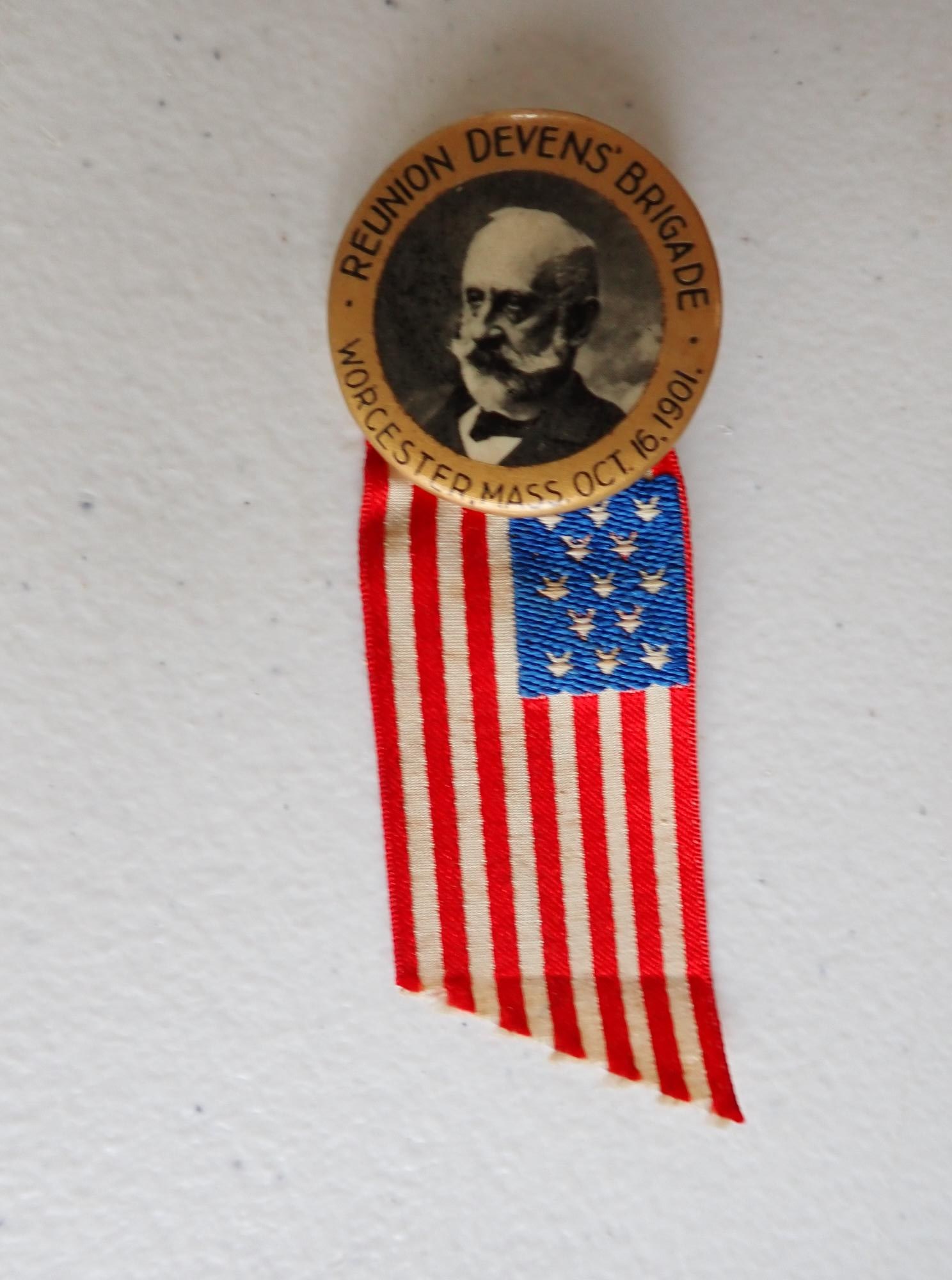 Fletcher Webster GAR Pinback button, ribbons, etc. - 13