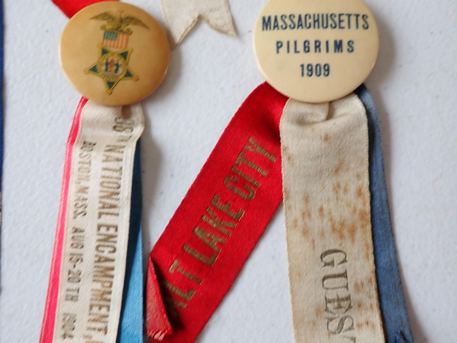 Fletcher Webster GAR Pinback button, ribbons, etc. - 15