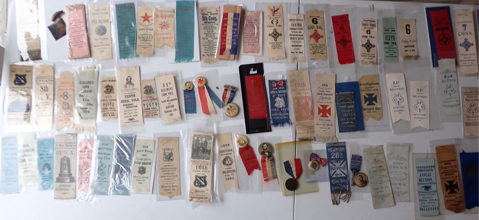 Connecticut, other Civil War Vets ribbons, badges (1 of 20)