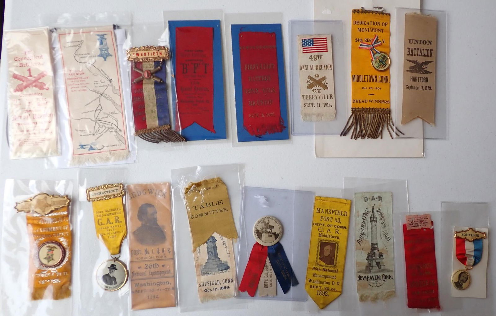 Connecticut Artillery & GAR Ribbons (1 of 9)