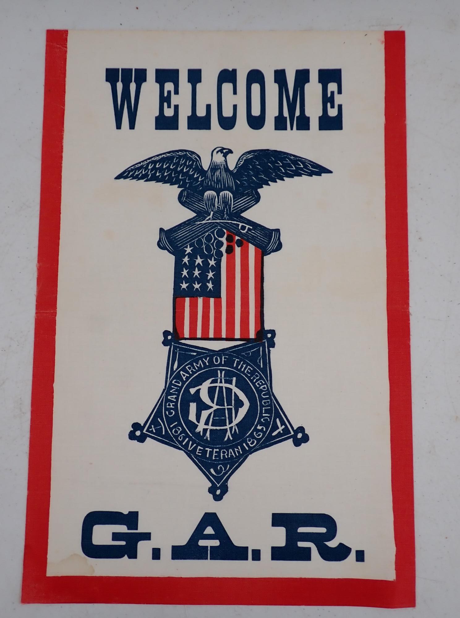 G.A.R. Cloth Sign likely dates from 1900-1930 (1 of 7)