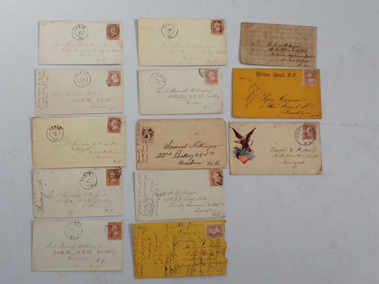 Carolina Postal Covers Samuel Kittinger NY 23rd Ind (1 of 16)