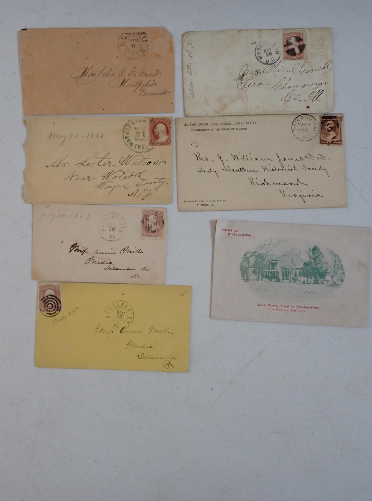 VA/DC Postal covers, Bullseye canceled postcard (1 of 11)