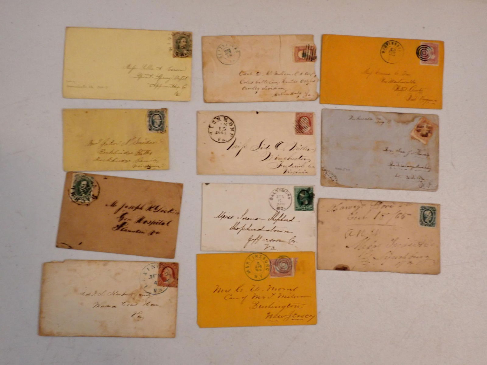 Shenandoah area postal covers: Confederate, etc.: Shenandoah Valley area Civil War postal covers: Frederick County, VA Confederate, etc. Winchester, VA mailed CSA cover & others