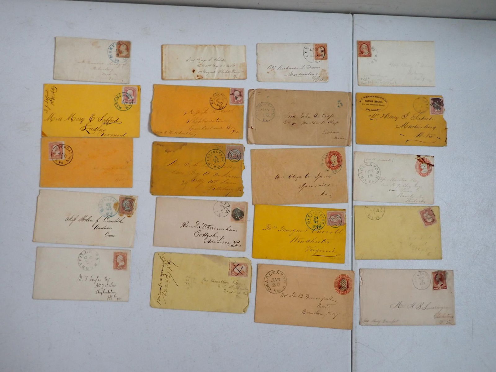 1st Lt. Darius J. Safford VT 1st Artillery Cover, etc.: 1st Lt. Darius J. Safford D. Co. VT 1st Artillery Postal Cover & others. Captain George C. Childs Co. C Ohio 67th Infantry and others.