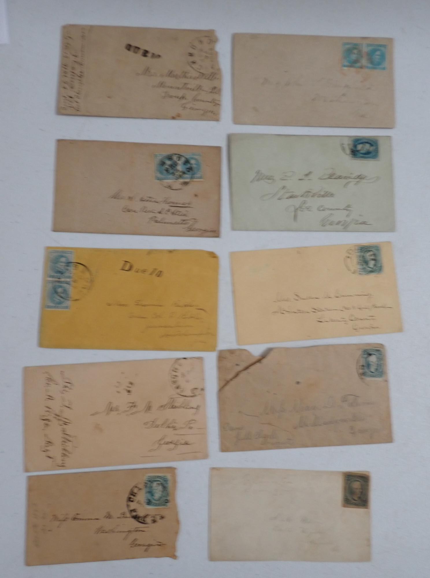 Nicholas Wells Died in Prison & other CSA covers: Confederate Postal Covers - Georgia - Nicholas Wells Died in Prison & others. Watson cover is only front of envelope