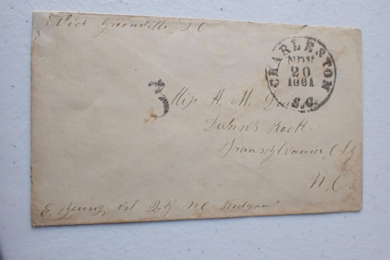North Carolina - CSA Postal covers, Postmaster etc. - 3
