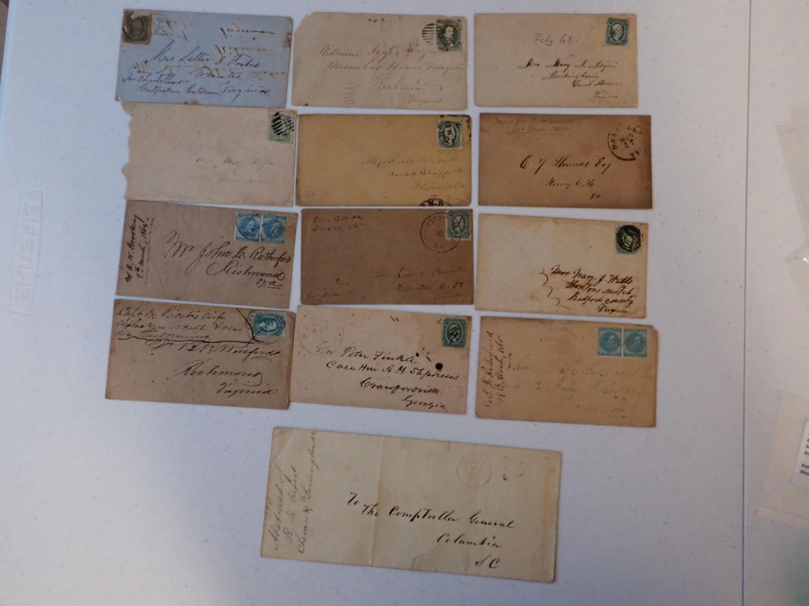 Confederate Postal Covers, Virginia, South Carolina (1 of 14)