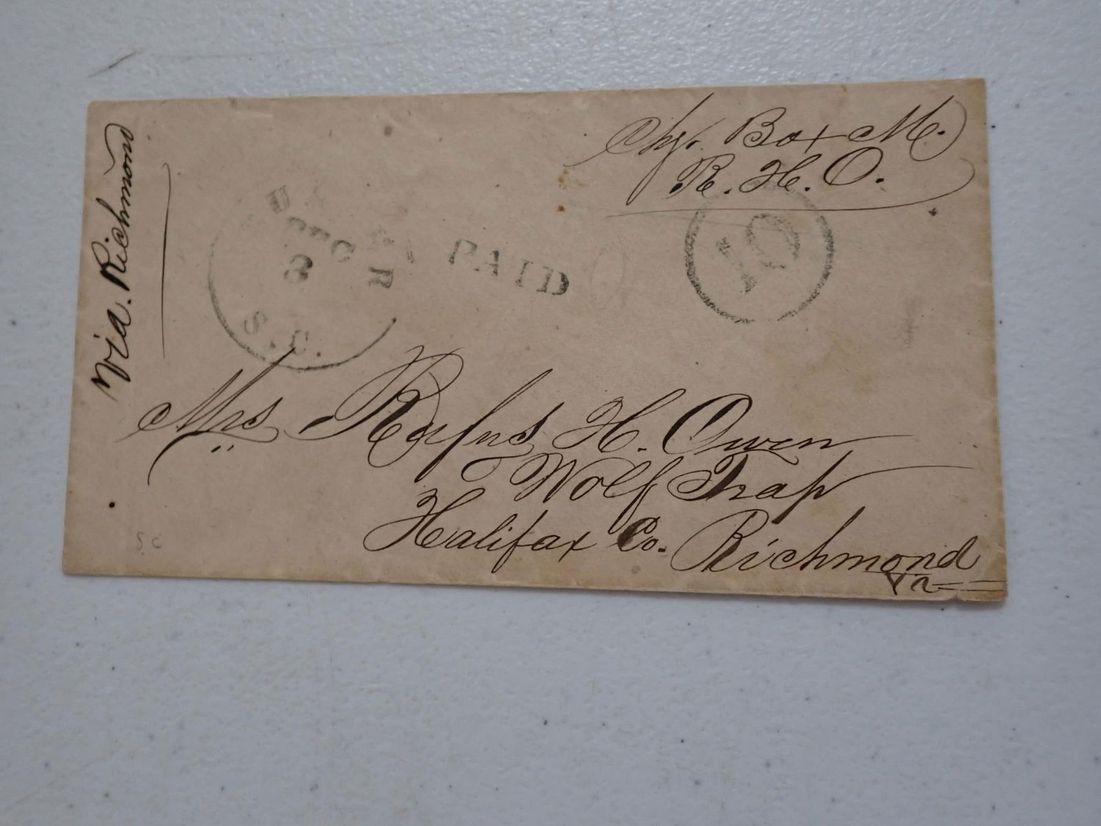 Virginia Confederate postal covers - 15