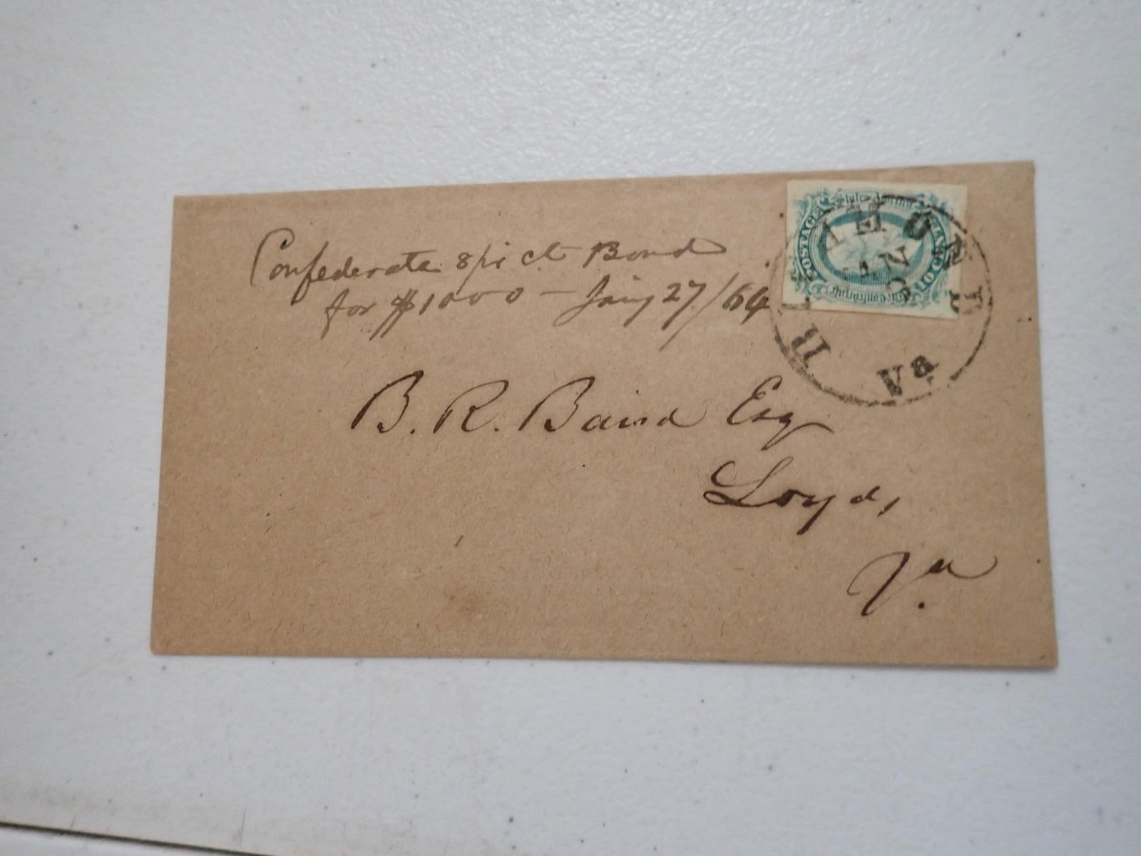 Virginia Confederate postal covers - 13