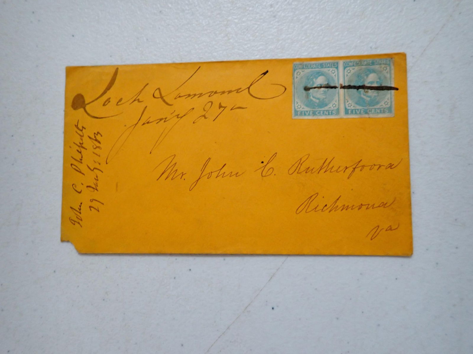Virginia Confederate postal covers - 16