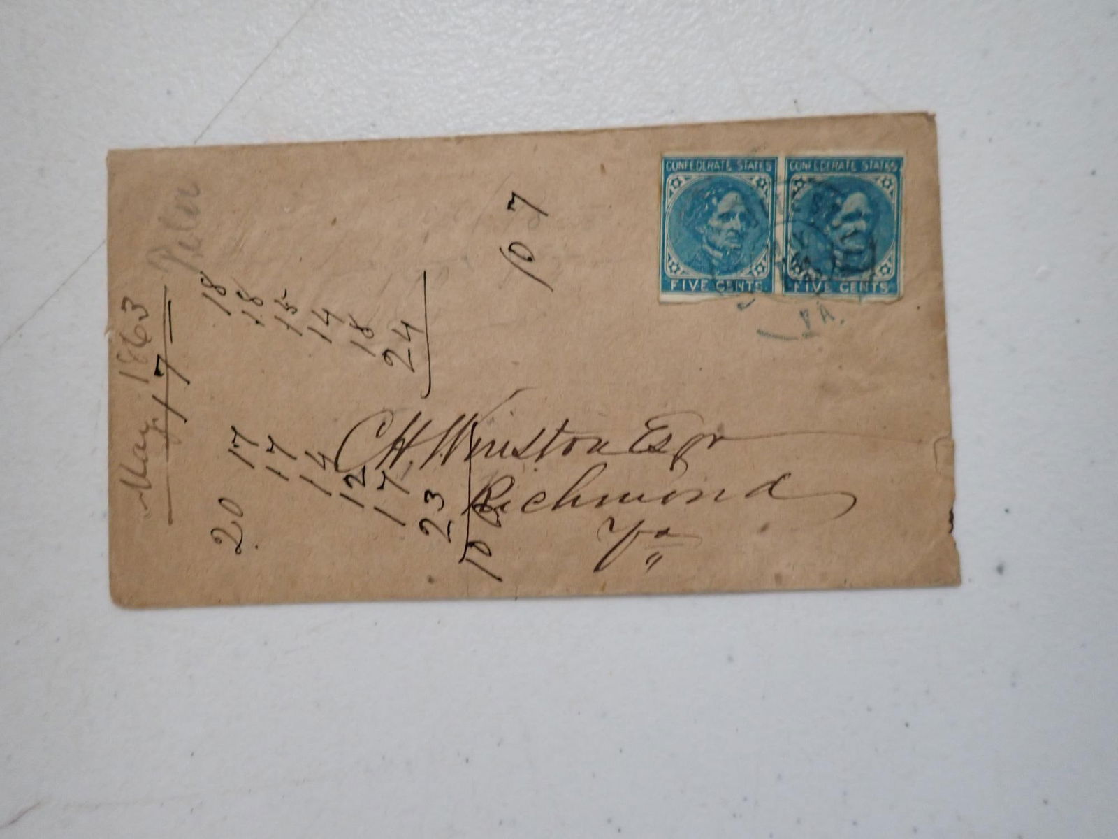 Virginia Confederate postal covers - 5