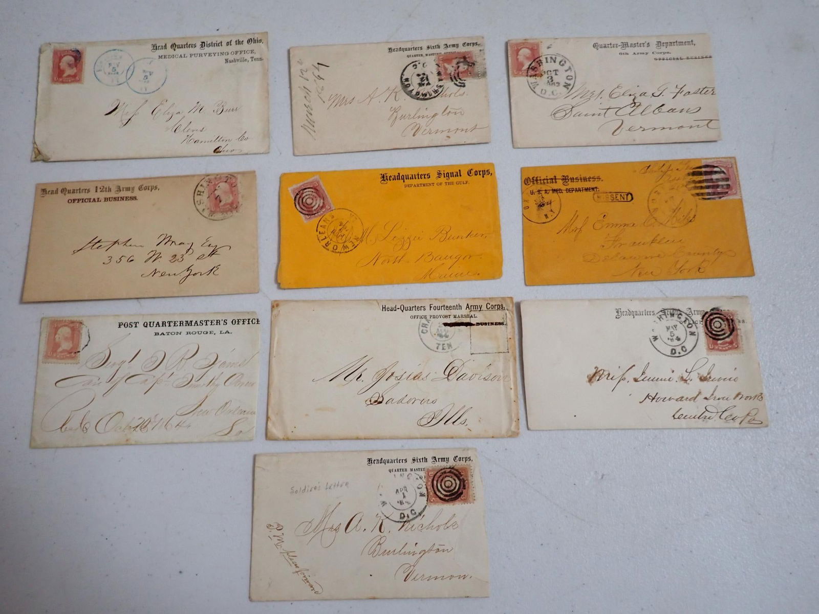 Head Quarters and Quartermasters Postal Covers (1 of 12)