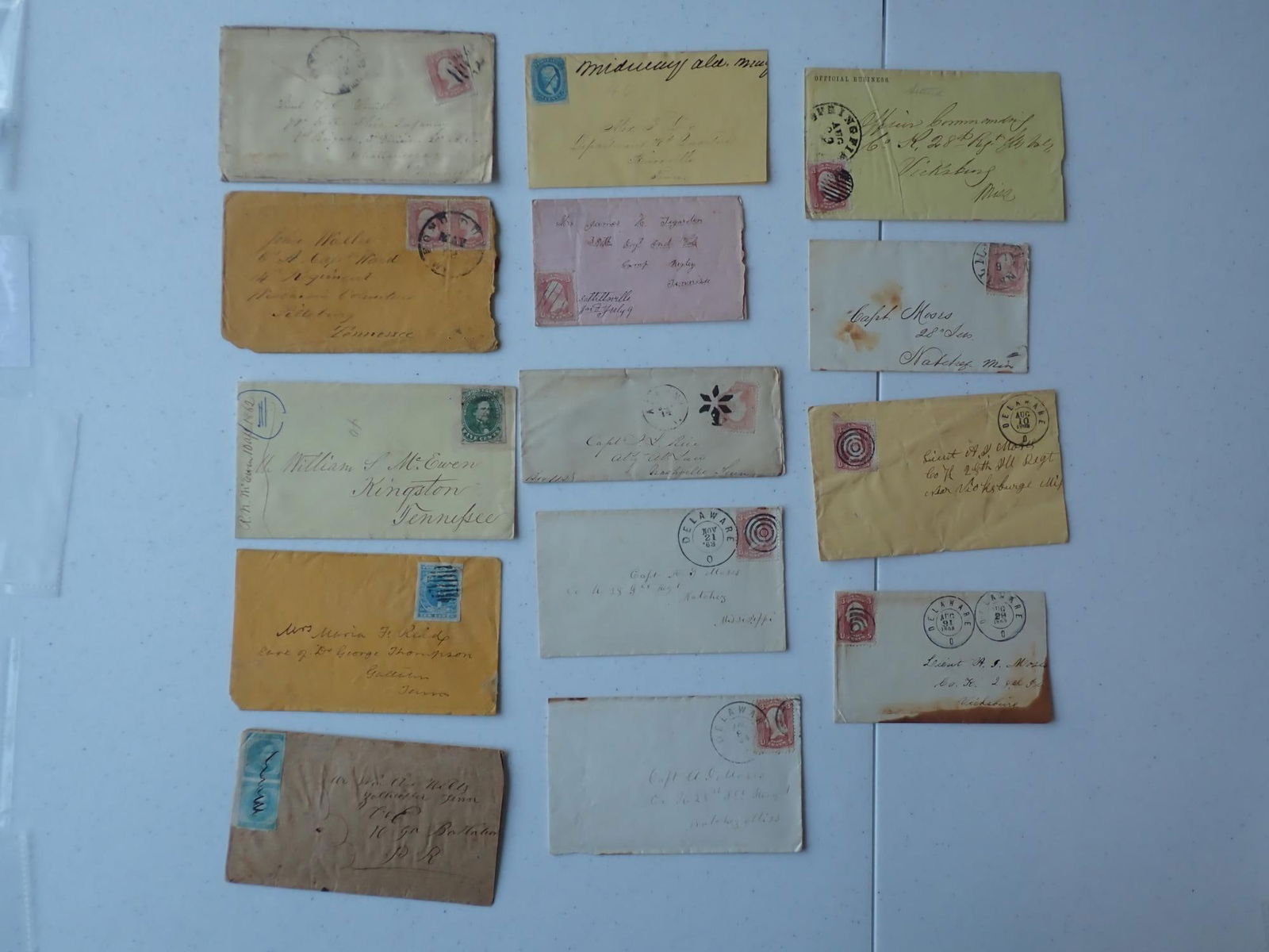 Tennessee & Mississippi Confederate postal covers (1 of 15)