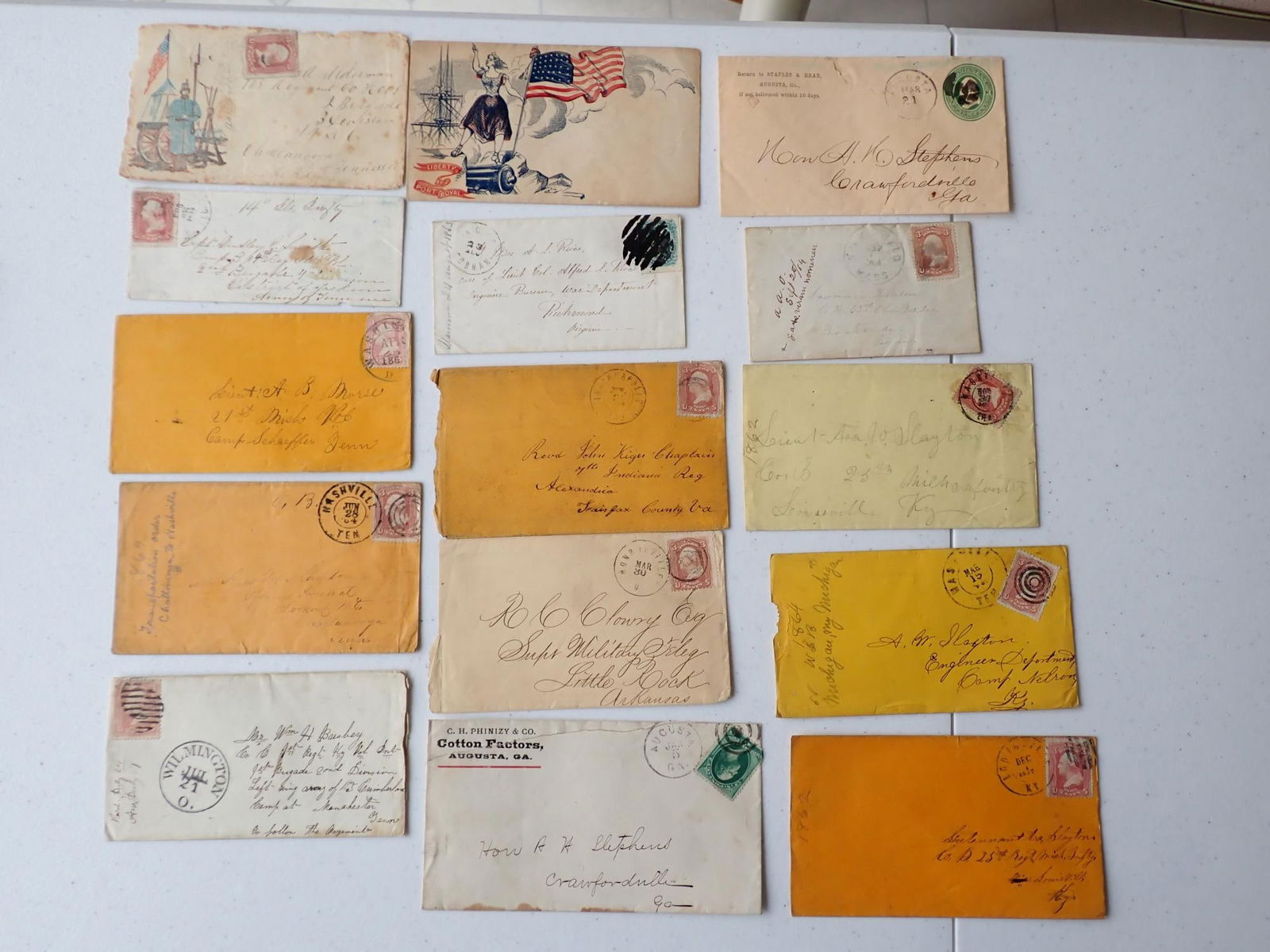 Southern States Postal Covers: George, Arkansas, Kentucky, Tennessee, South Carolina, Virginia-- 1863 Cover Sent to Confederate Engineer Officer, Capt. Bradley Smith and others