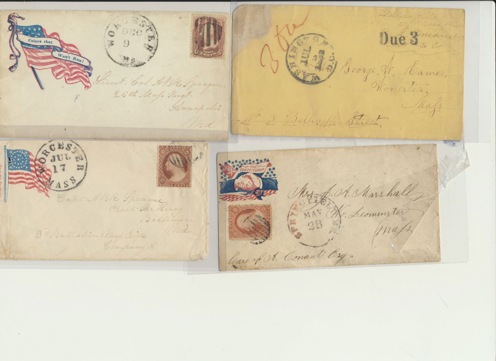 Mass Postal Covers: Worcester County & others (1 of 6)