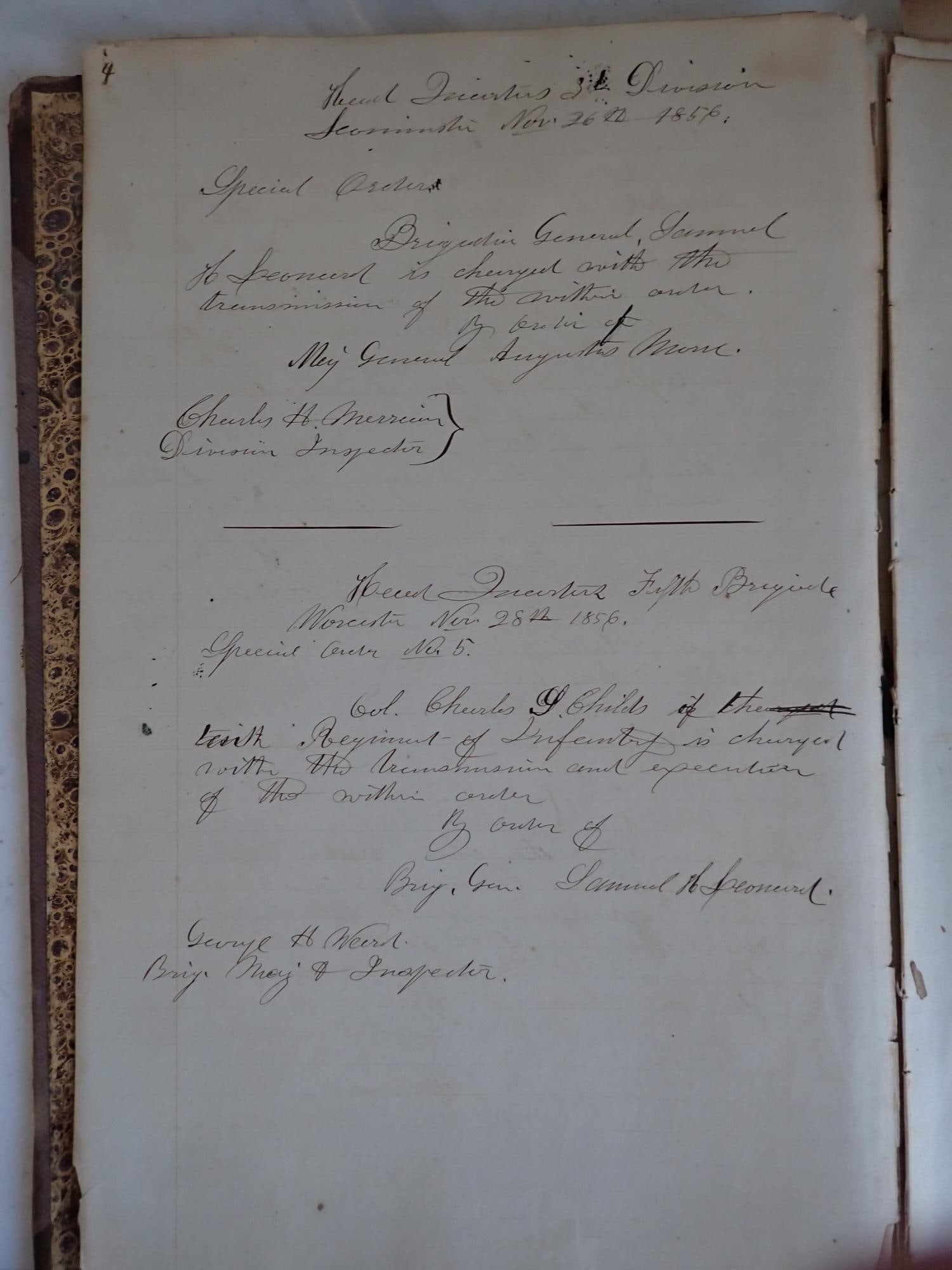 Massachusetts Troops Orders & records - 2