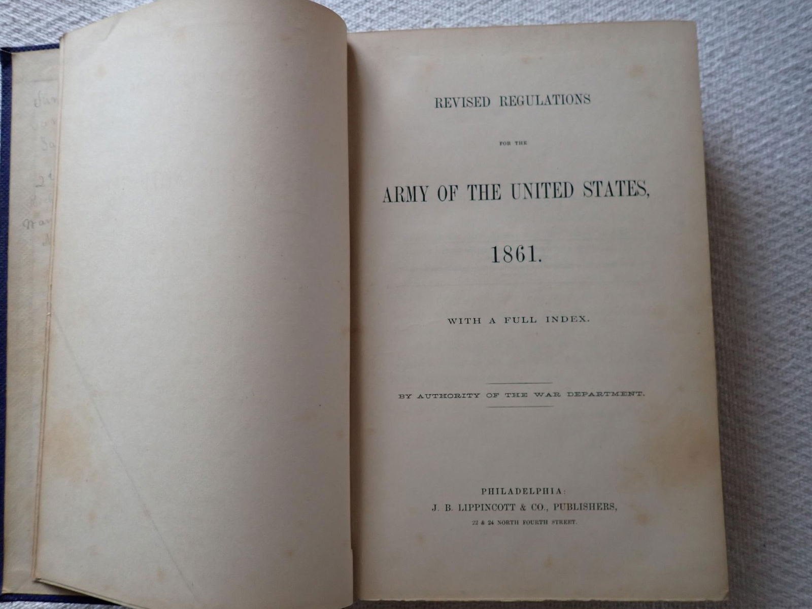 Revised Regulations Army of the United States 1861 (1 of 14)